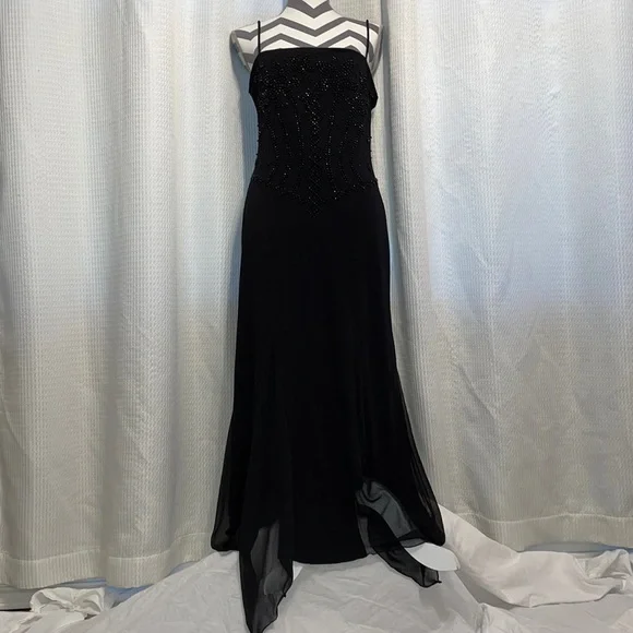 Onyx Nite | Dresses | Onyx Nite Black Elegant Long Dress Sz | Poshmark